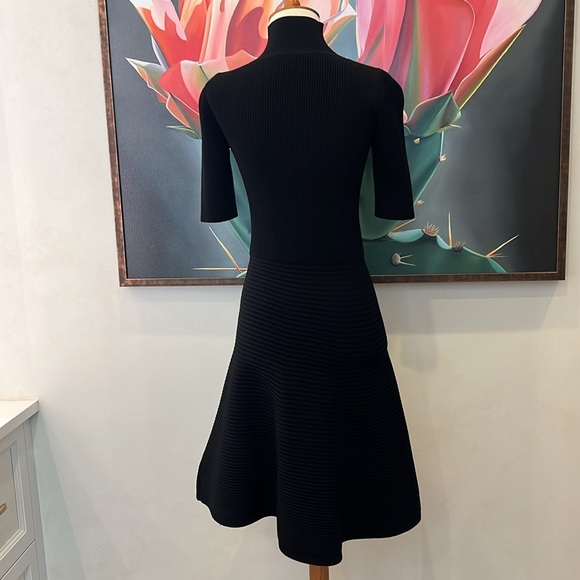 Cushnie ET OCHS Mock-Neck Ribbed A-Line Dress - Picture 3 of 9